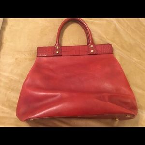 Donna Karan NY Beautiful Large Leather Handbag Red
